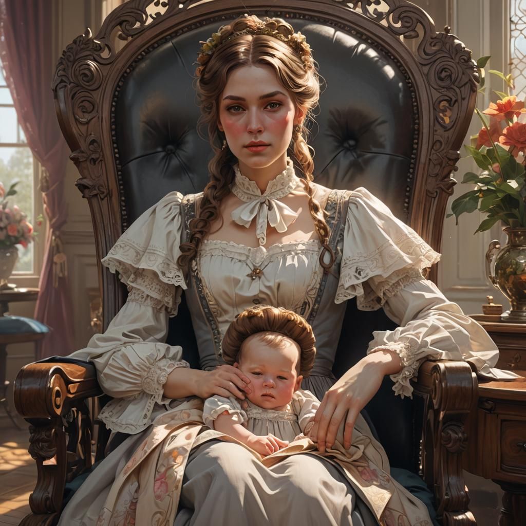 Victorian Sissymaid Portrait in Artgerm Style