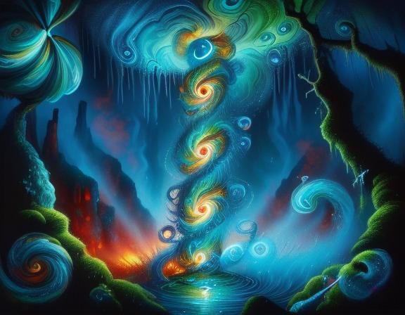 Ancient Enchanted Forest in Vibrant Colors