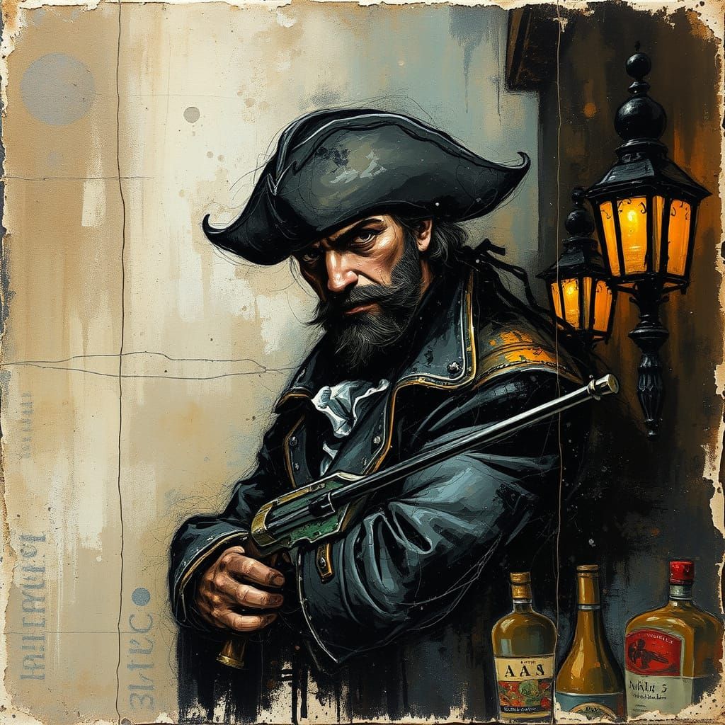 Swashbuckler in Muted Tavern Setting