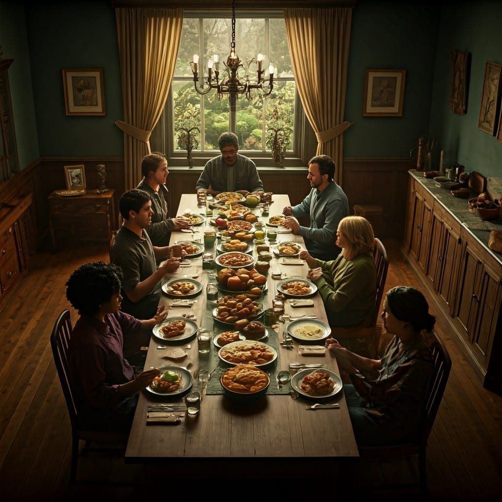 Joyful Diverse Feast in Cottagecore Style