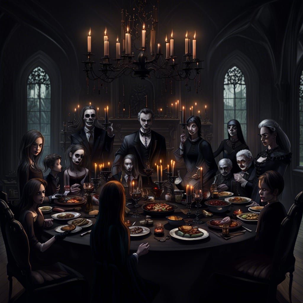 Gothic Family Dinner in Sinister Style