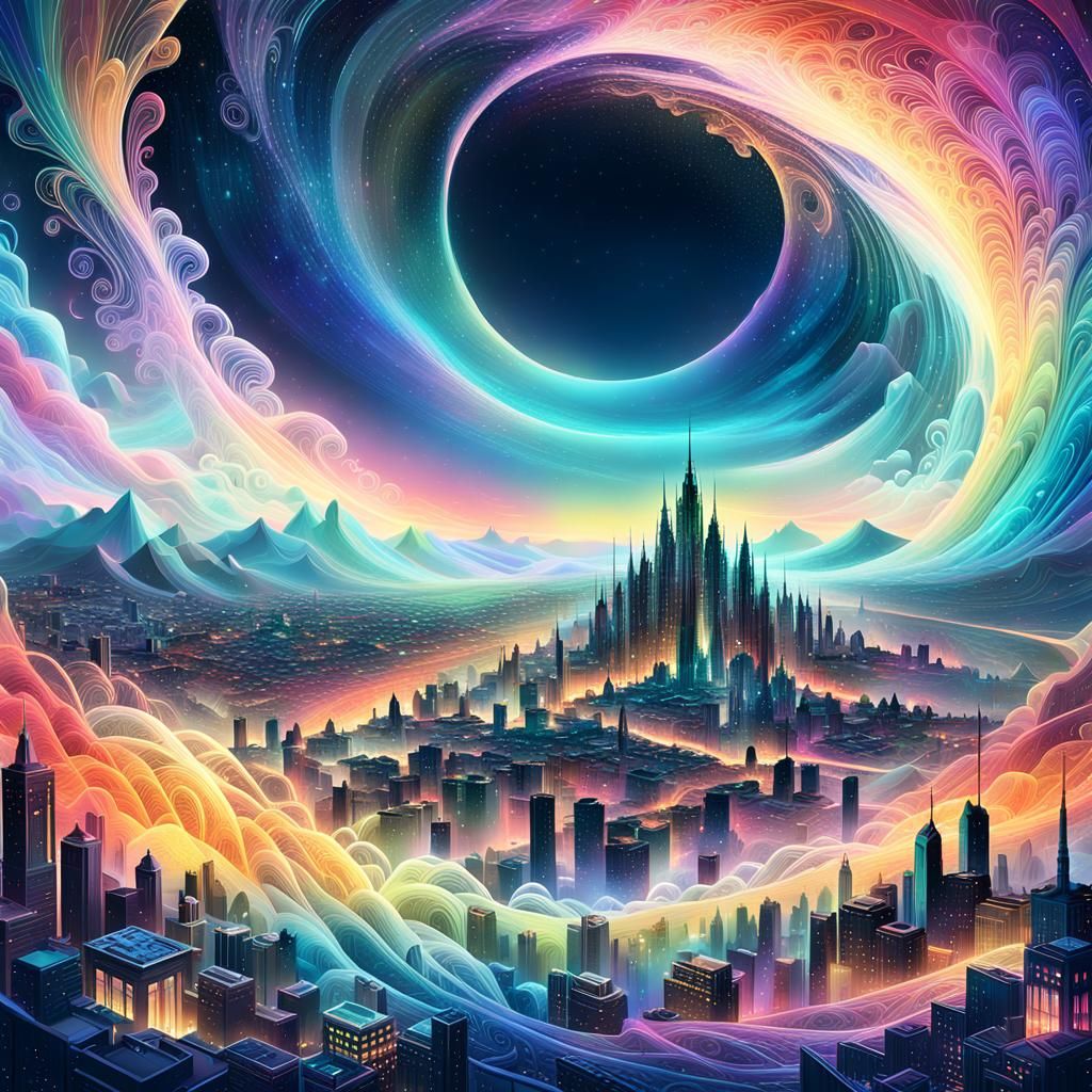 Ten-Dimensional World in Four-Dimensional Space, Digital Art