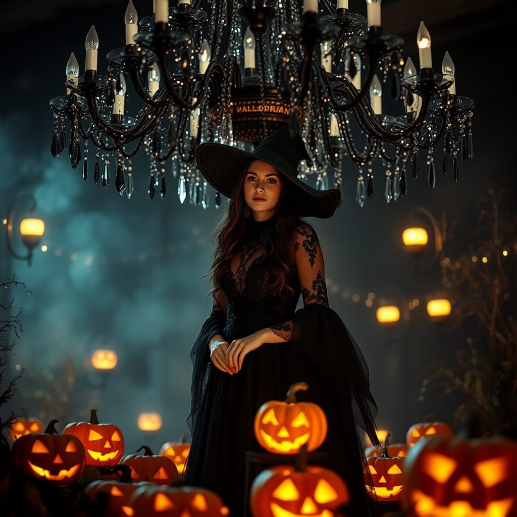 Jenna Ortega as Mystical Witch in Drip Ink Style
