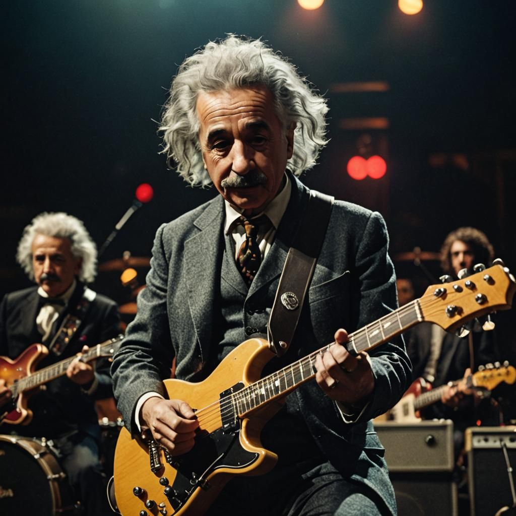 Einstein Rocks Out with Kiss in Concert