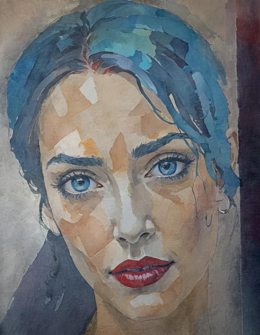 Elegant Lady Portrait in Impasto Painting Style
