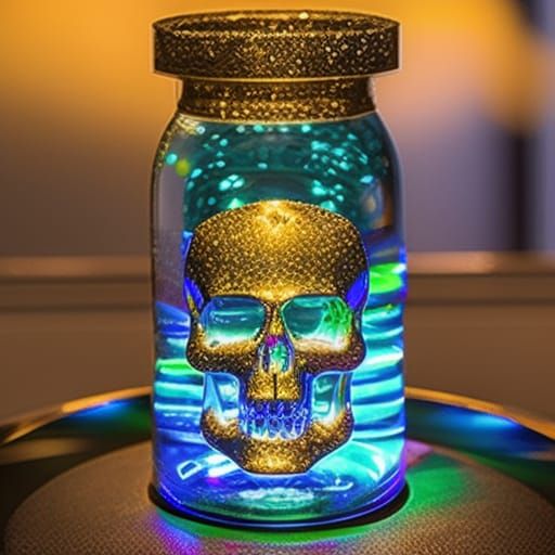 Crystal Skull in Mixed Artistic Styles