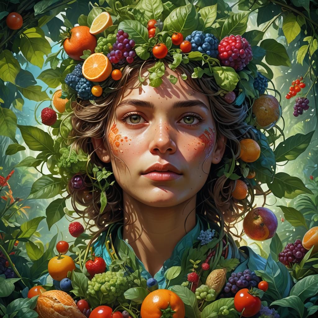 Thriving Earth Portrait in Digital Art Style