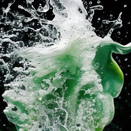 Hyperrealistic Image of Woman with Baking Soda Ball