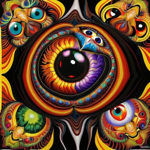 Surreal Creatures with Piercing Eyes in Oil Painting