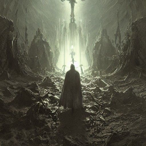 Crimson Death: Skeletal Horror in a Dark Valley