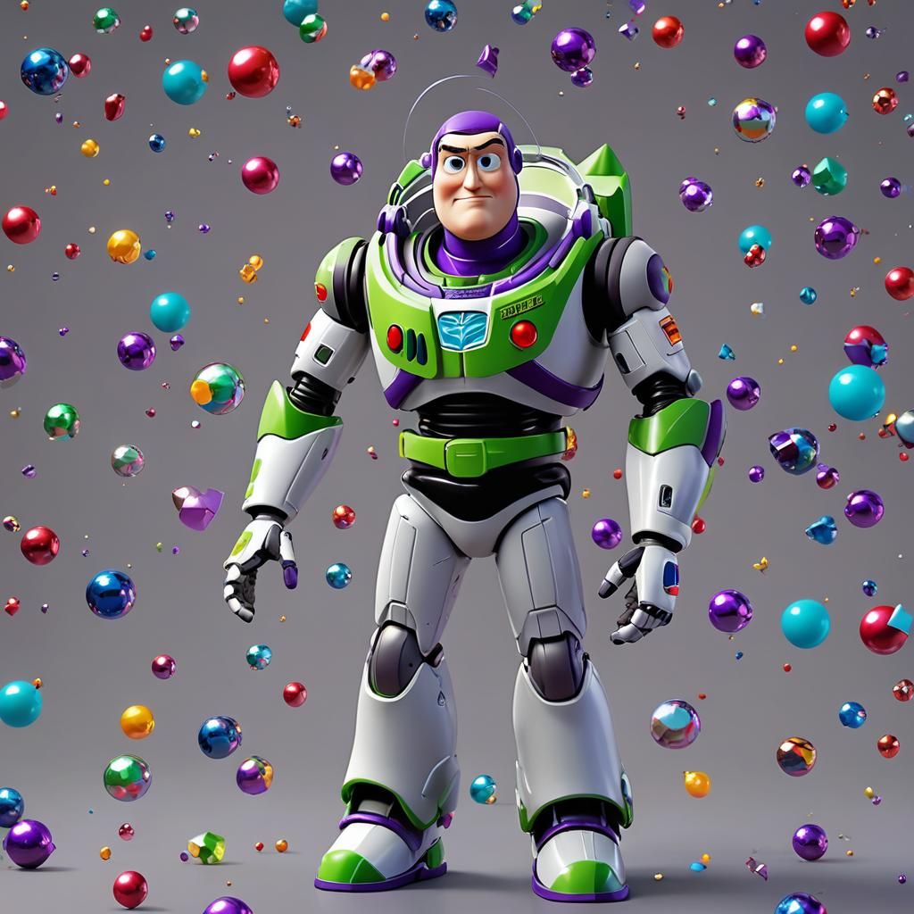 Buzz Lightyear Action Figure in Detailed 3D Digital Art