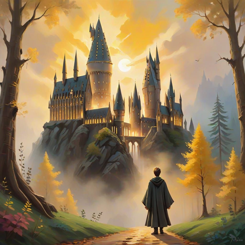Harry Potter in Impressionist Landscape Painting
