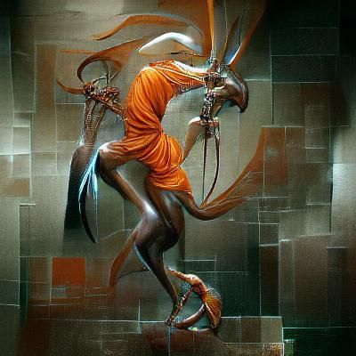 Sinister Hermes Portrait in Fantasy Art Style