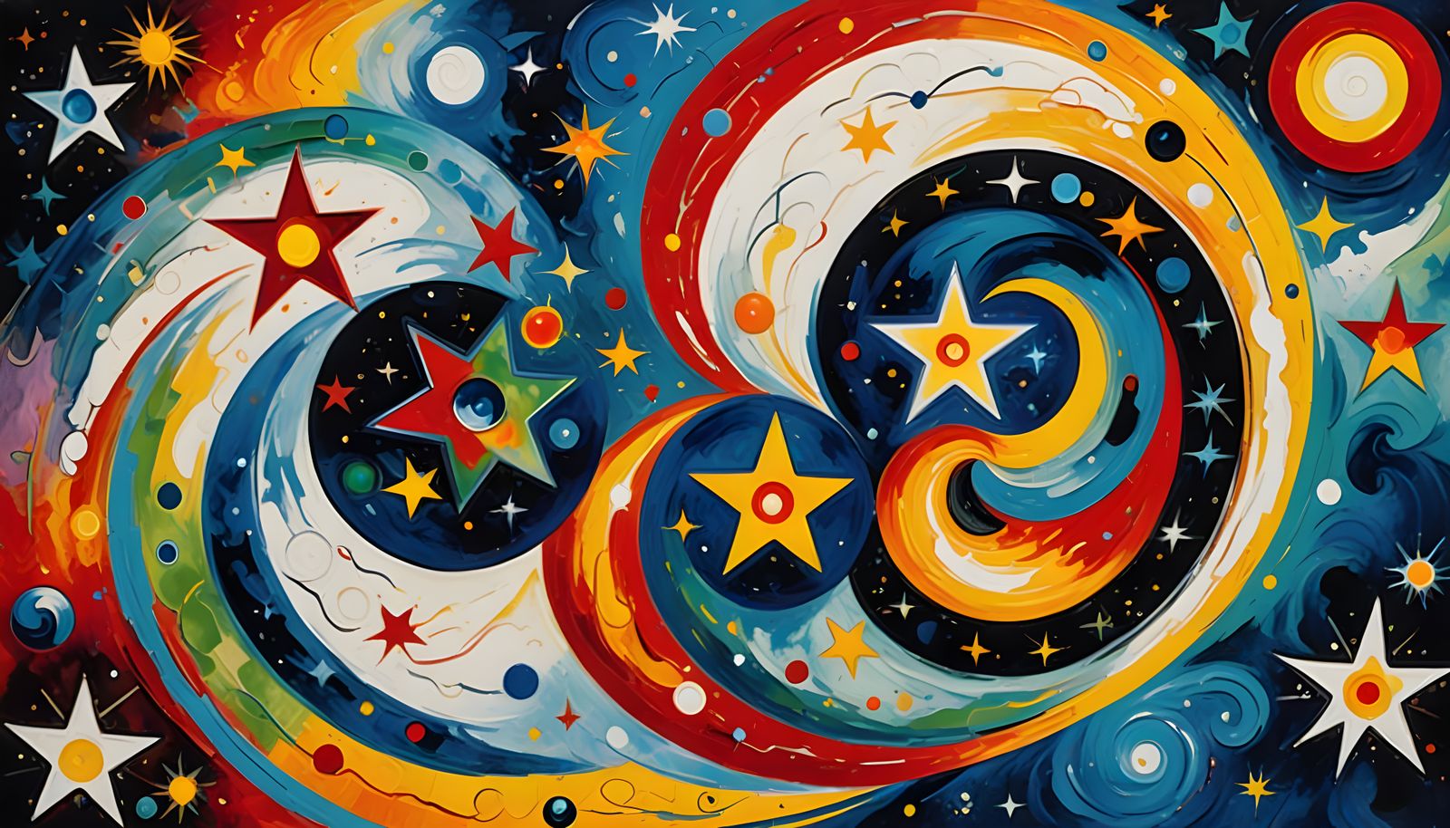 Iridescent Whirlpool of Cosmic Energy in Abstract Expression...