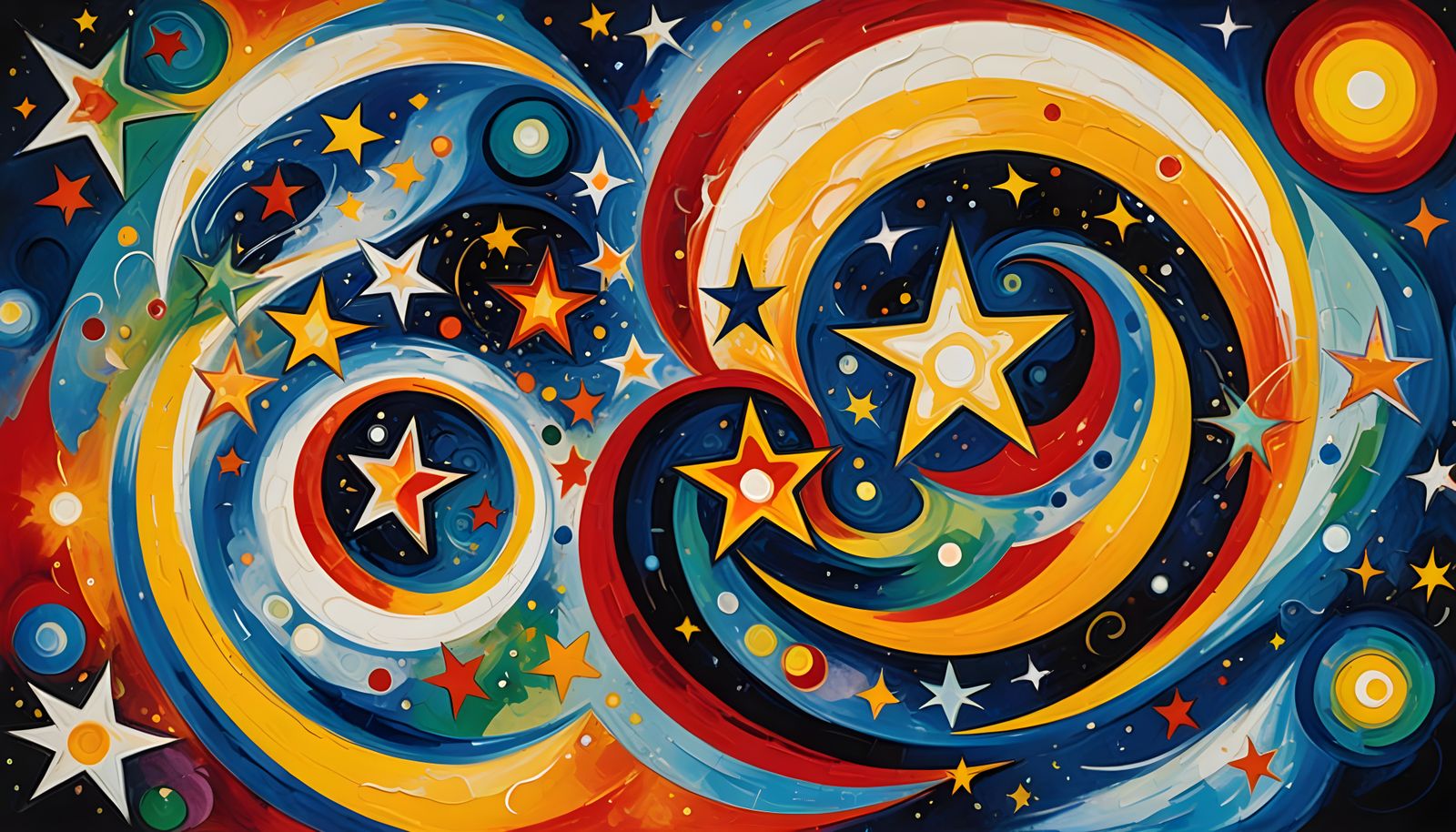 Whirly Cosmic Starburst in Opalescent Iridescent Hues