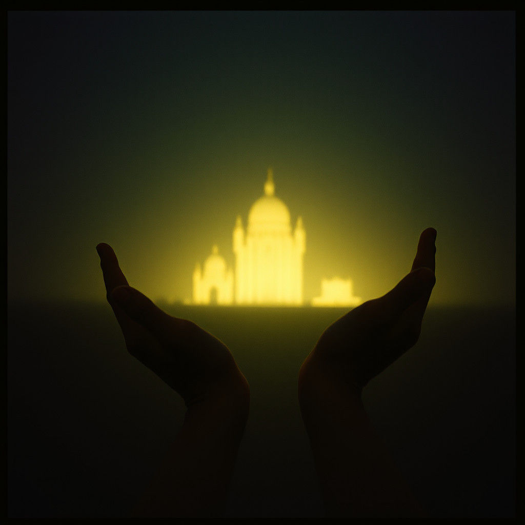 Cinematic Still of Ethereal Shapes in Dramatic Lighting