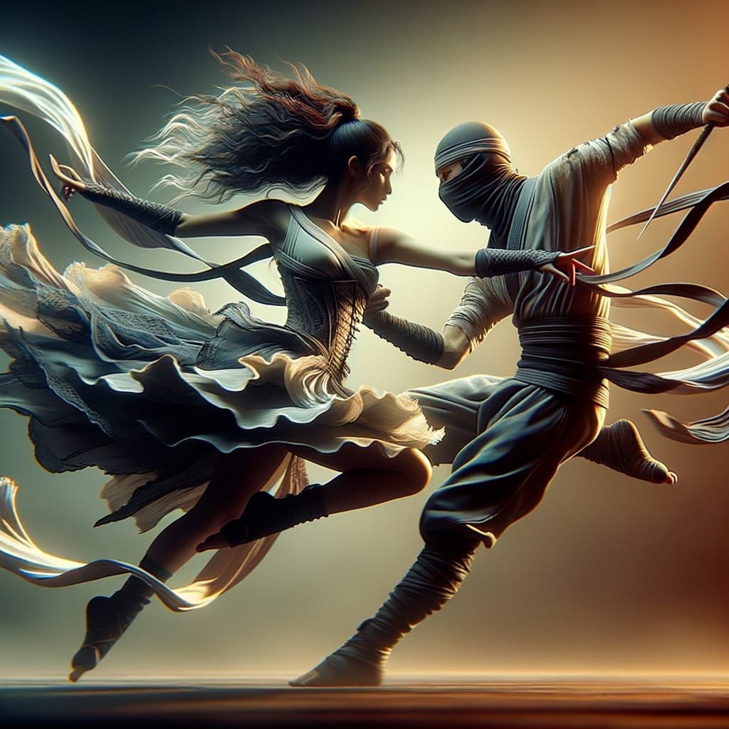 Graceful Ninja Battle in 8K Resolution
