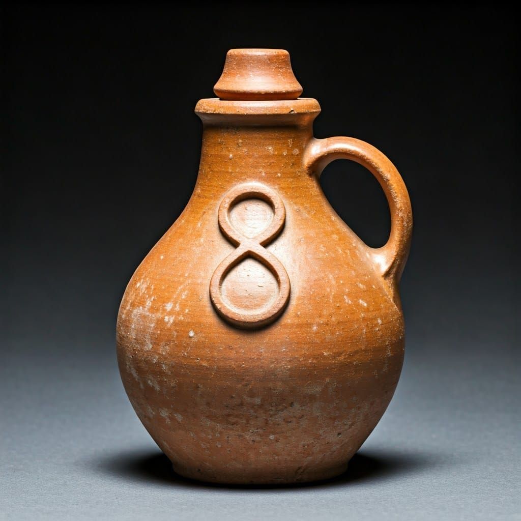 Ancient Ceramic Vessel in Geometric Shape