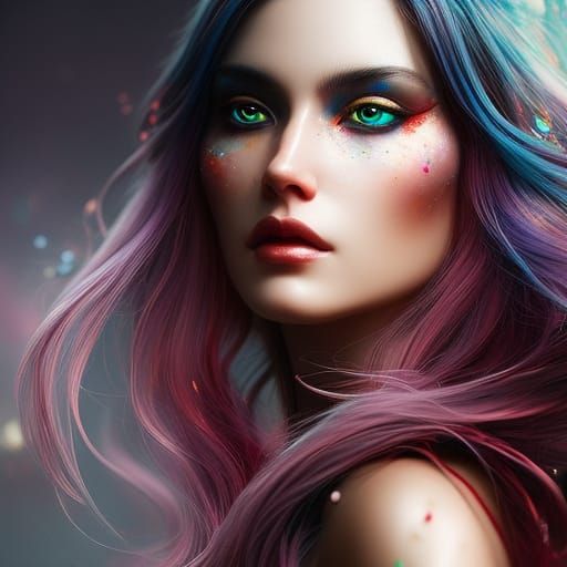 Elegant Cyborg Woman Portrait in Hyperdetailed Style