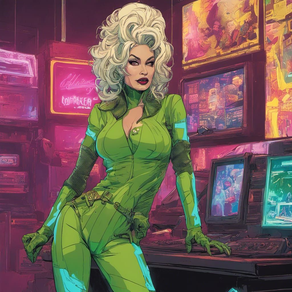 Dolly Parton She-Hulk Cyberpunk Time Travel Spell