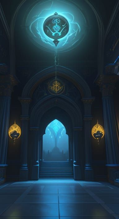 Fantasy Game Lobby Concept Art with Play Button