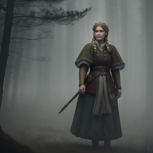 Nordic Woman in Golden Hour Elegance