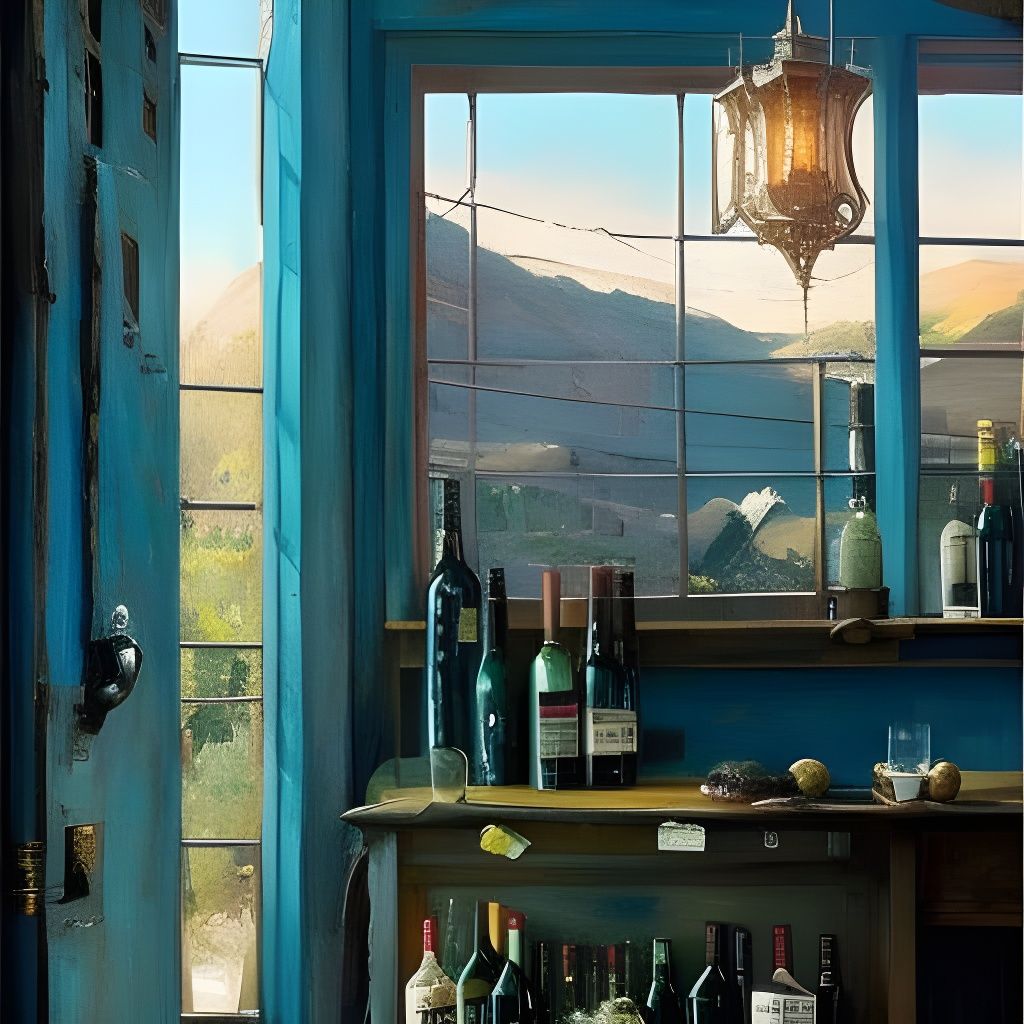 Wine Shop Interior in Winepunk Style