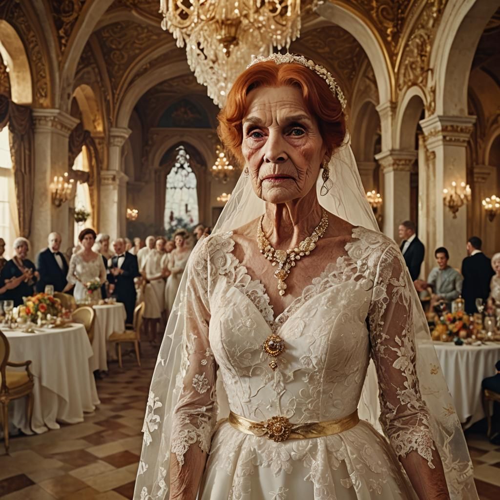 Transvestite Bride at Wedding Reception in Digital Art