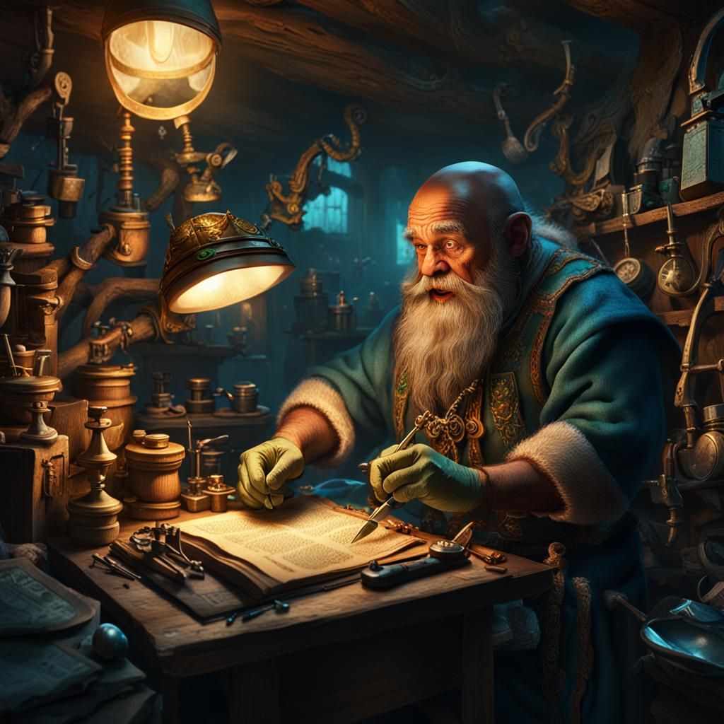Dwarf Dentist in Fantasy Surgery: Matte Painting