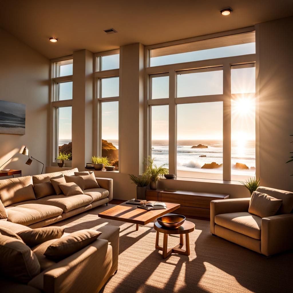 Cozy Room with Surfing View and Sunlight