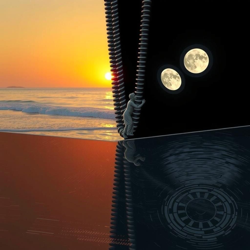 Hyperrealistic Digital Art: Day and Night Transition