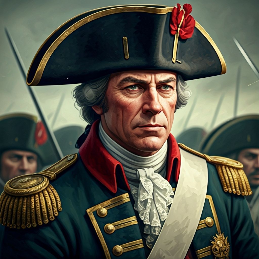 English Officer in Battle: Art Nouveau Portrait