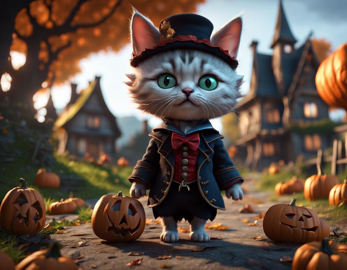Kittens in Halloween Costumes Haunt Wonderland