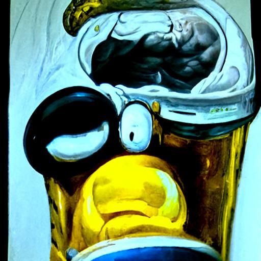 Homer Simpson as Oil Painting