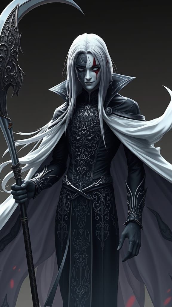 Anime Vampire with Scythe in 3D Art Style