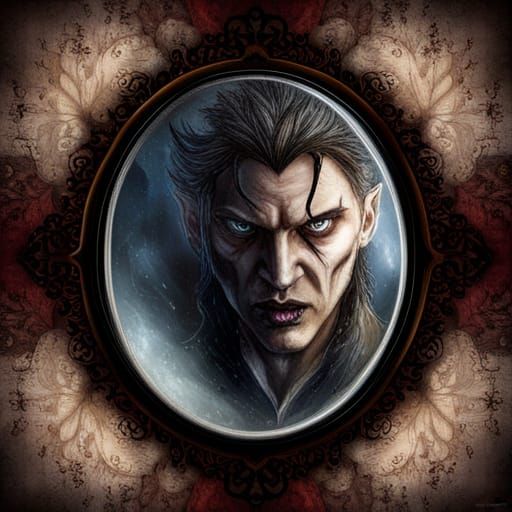 Demonic Spirit in Mirror: Dark Gothic Horror