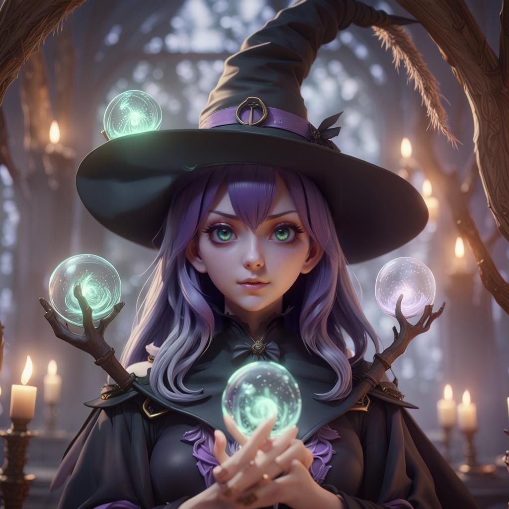 Beautiful Witches in Detailed 3D Anime Art