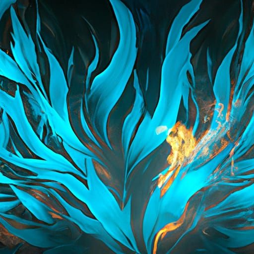 Detailed Blue Flames Concept Art