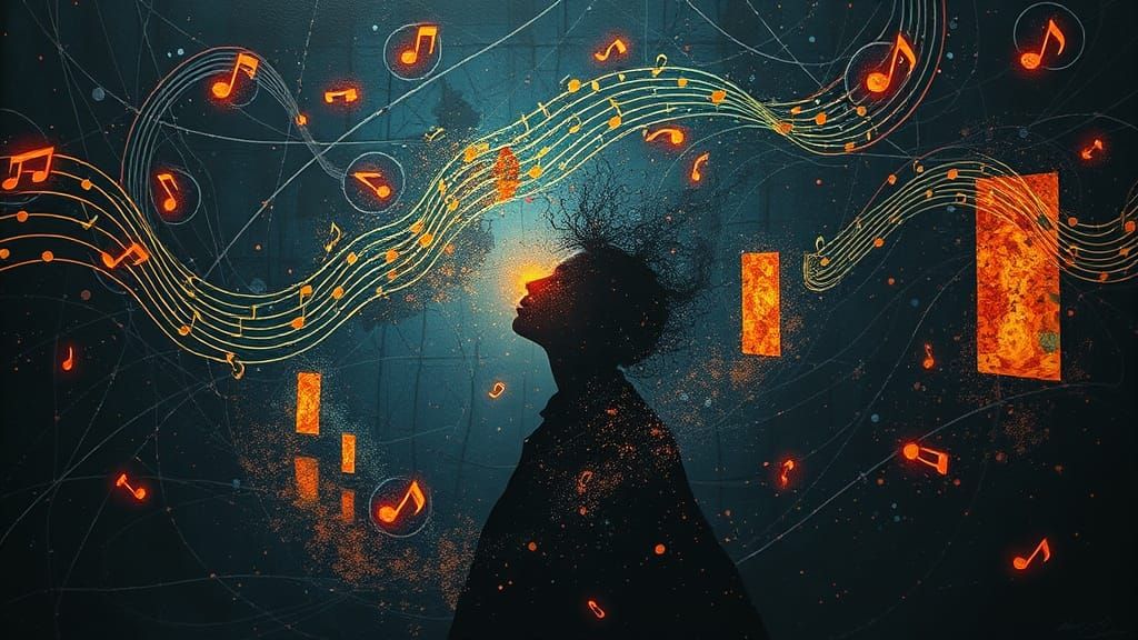 Cosmic Dreamscape: Weightless Figure in Ethereal Glow