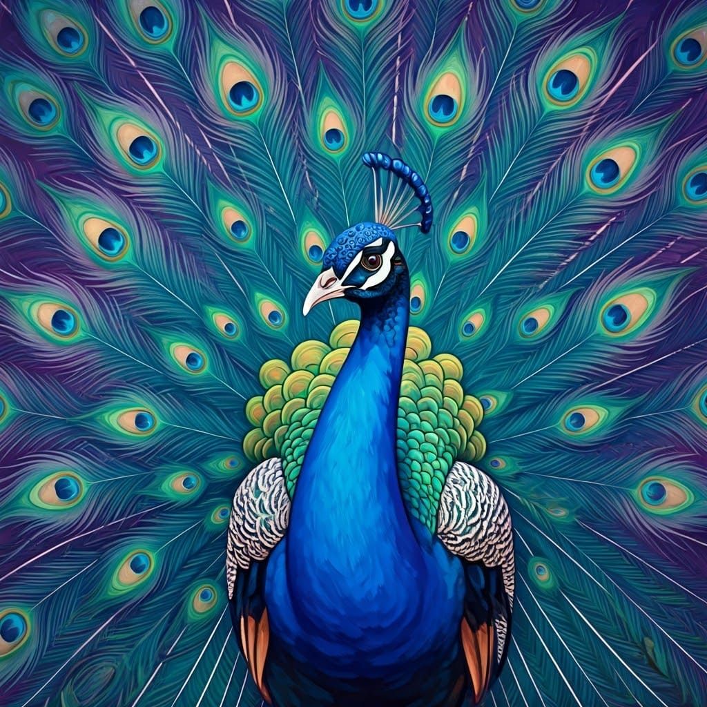 Ethereal Peacock Dragon Takes Flight in Dreamy Moonscape