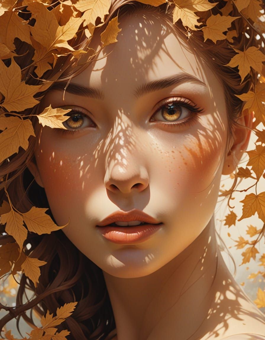 Golden Autumn Fox in Whimsical Paper Collage