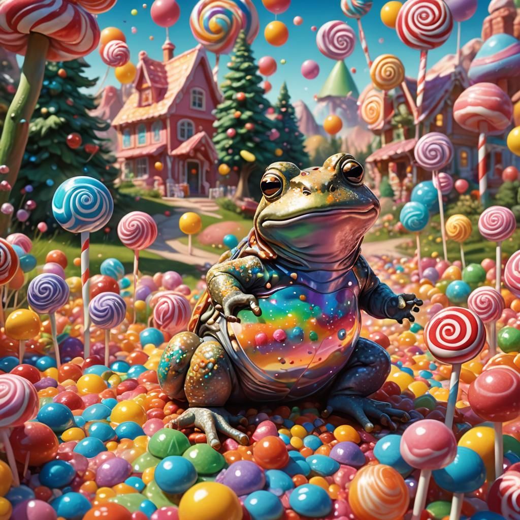 Candy Toad in Hyper-Realistic Digital Art Style