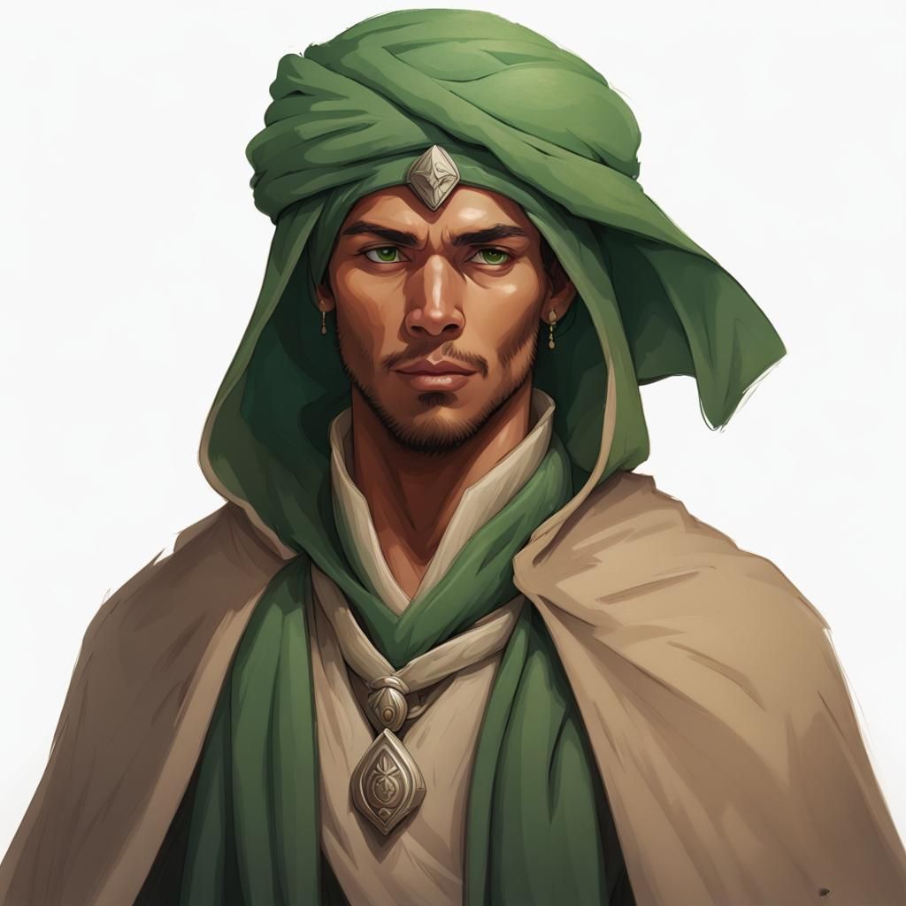 D&D Character Portrait: Man in Turban