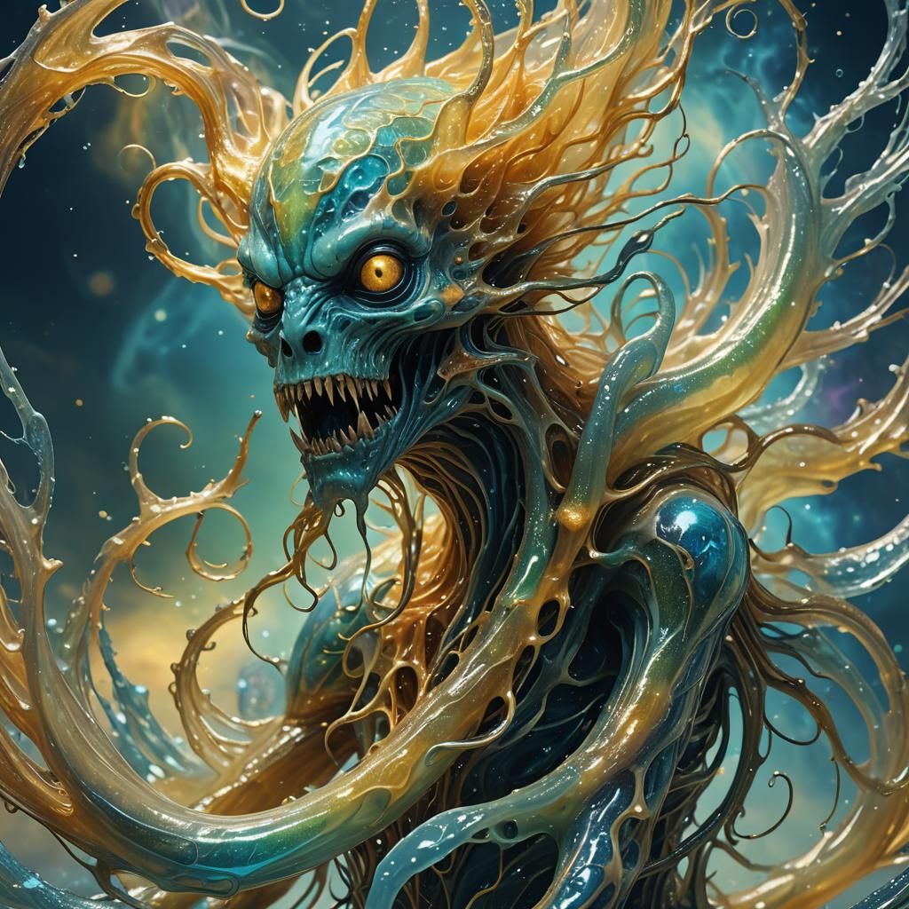 Surreal Creature Emerges from Primordial Vortex