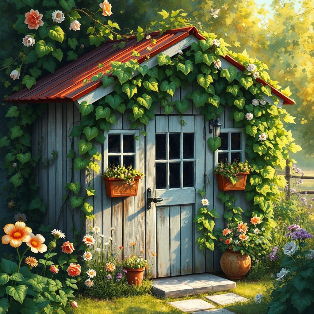 Quaint Vintage Potting Shed