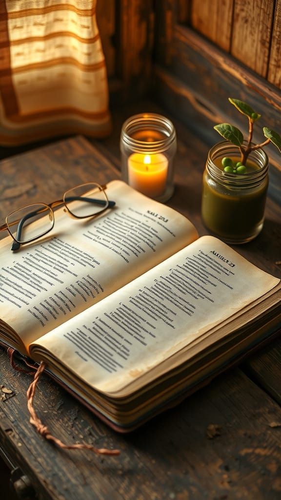 Serene Bible Study in Golden Light