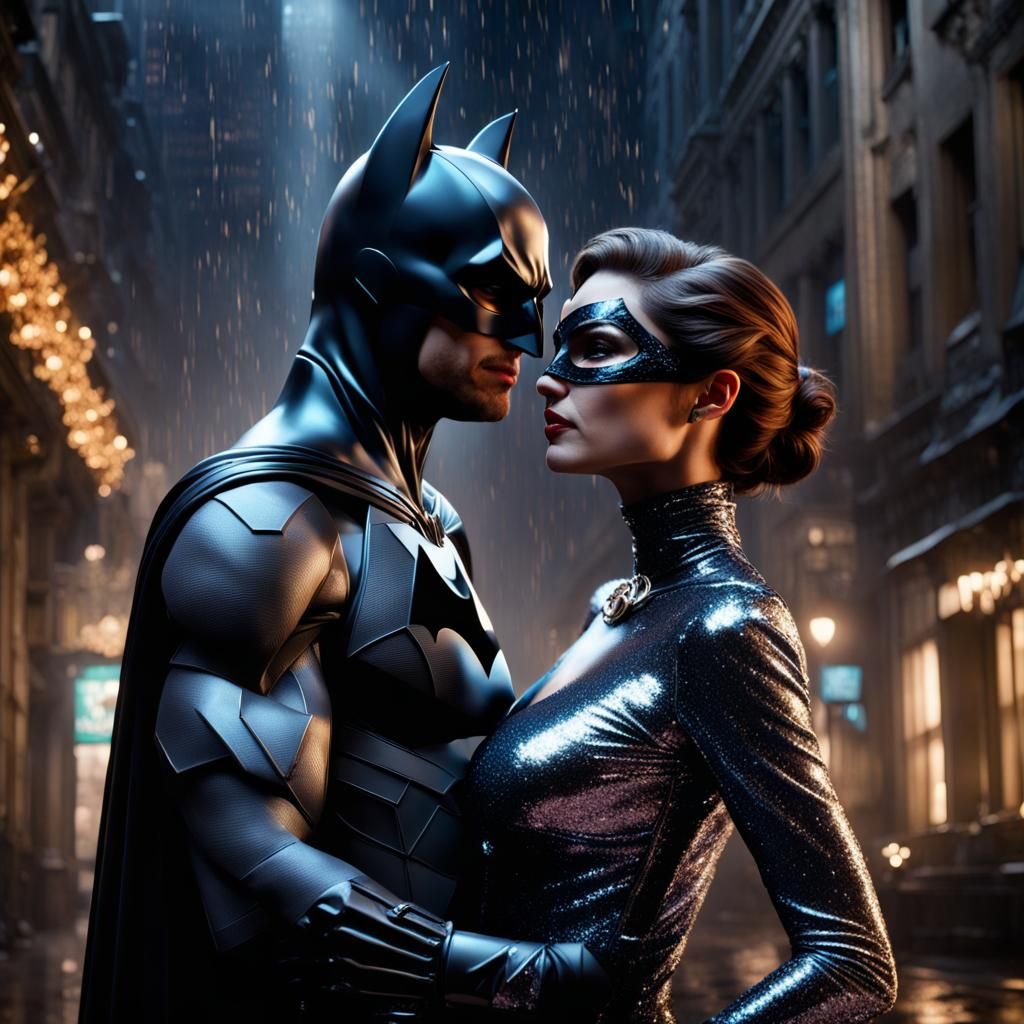 Photorealistic Batman and Catwoman Date Night