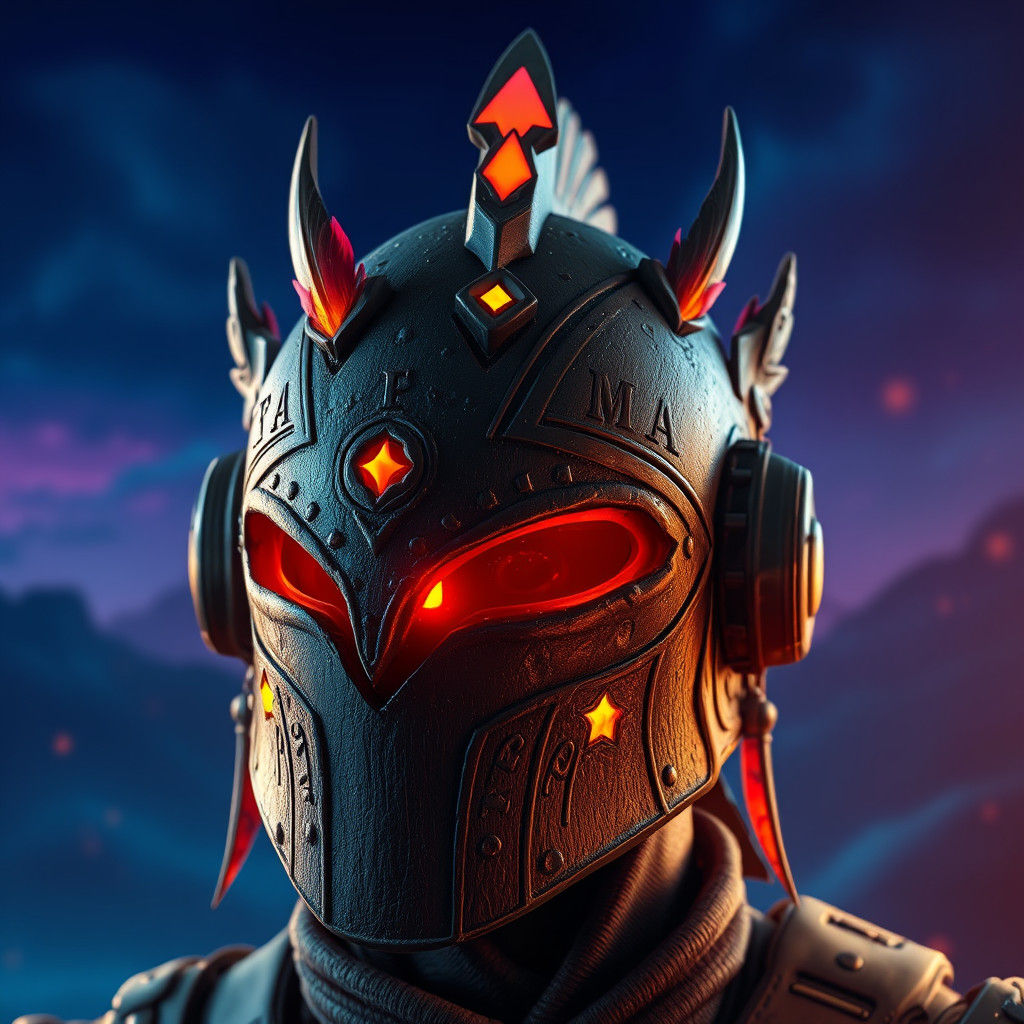 Mystical Fortnite Helmet with Glowing Runes