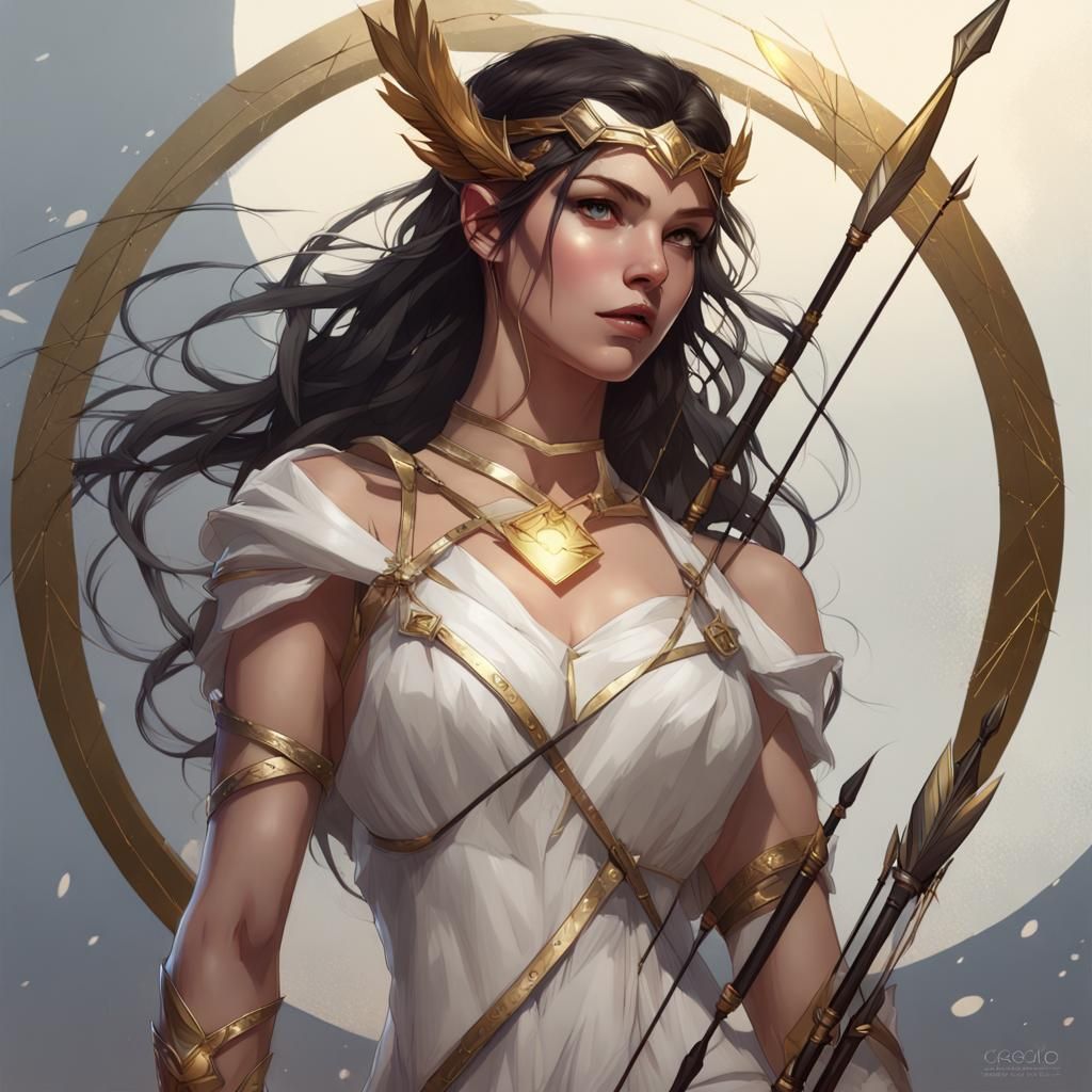 Artemis Portrait in Art Nouveau Style