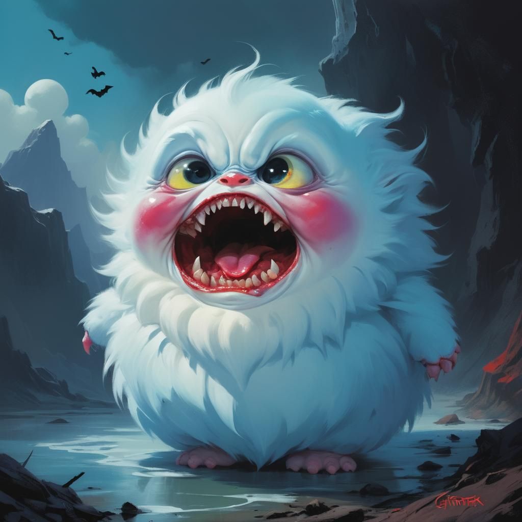 Sinister Cute Baby Art Inspired by Rutkowski